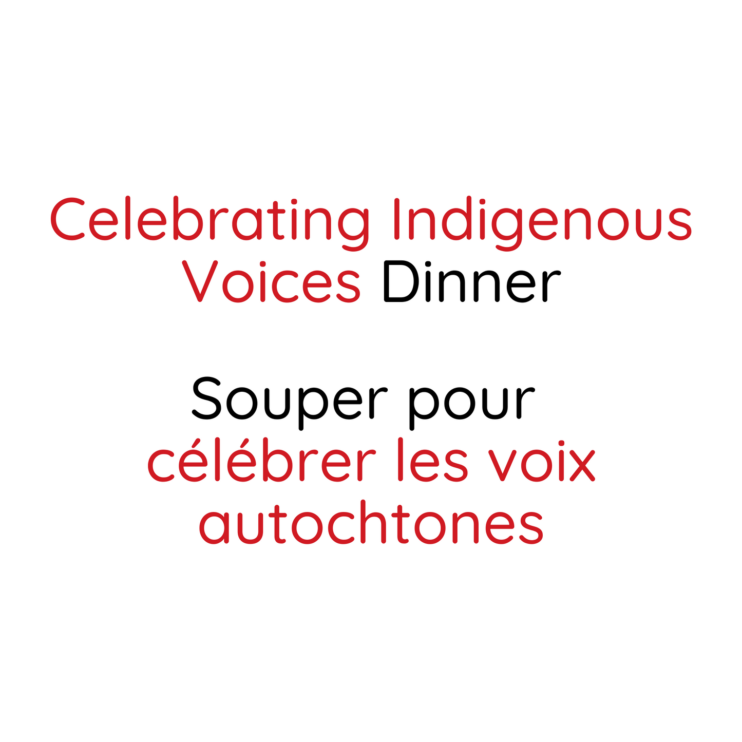 Souper pour célébrer les voix autochtones